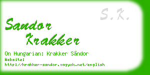 sandor krakker business card